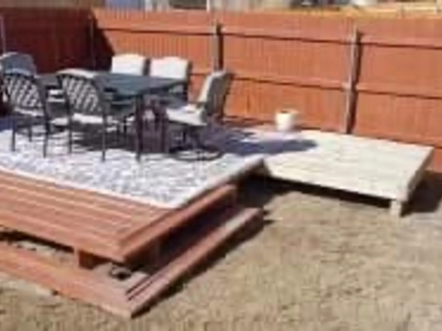 Platform deck after finish with outdoor seating
