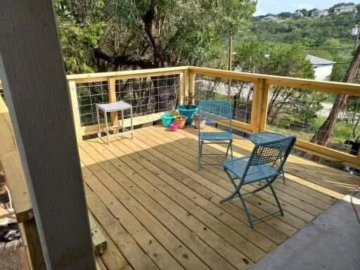 Deck Set 3: elevated deck and stair work finished IMG_4510