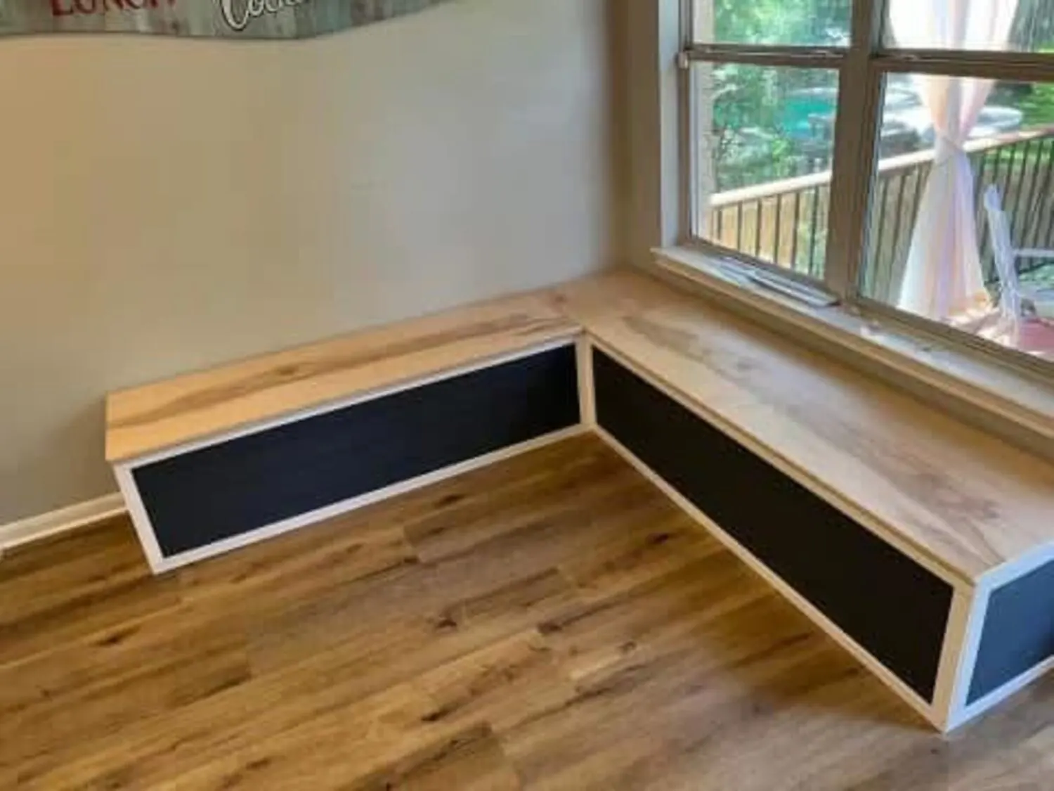 Finished window bench after kitchen remodel