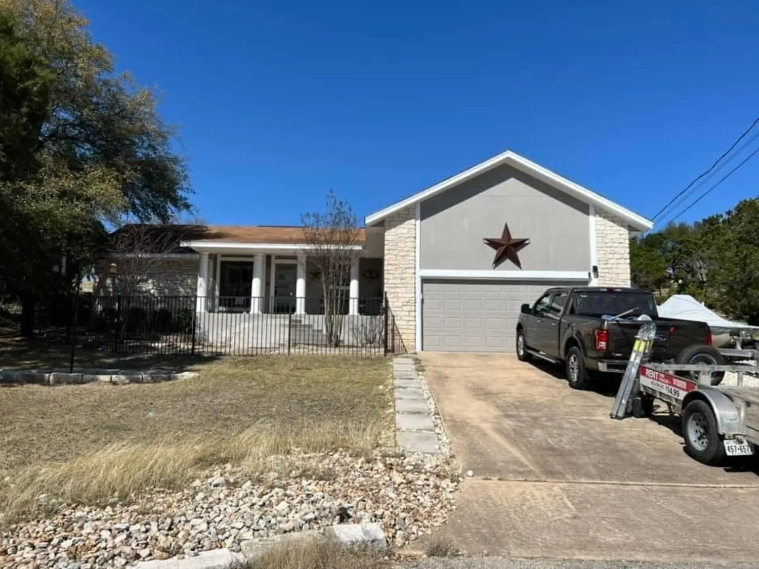 Home exterior before repaint front approach
