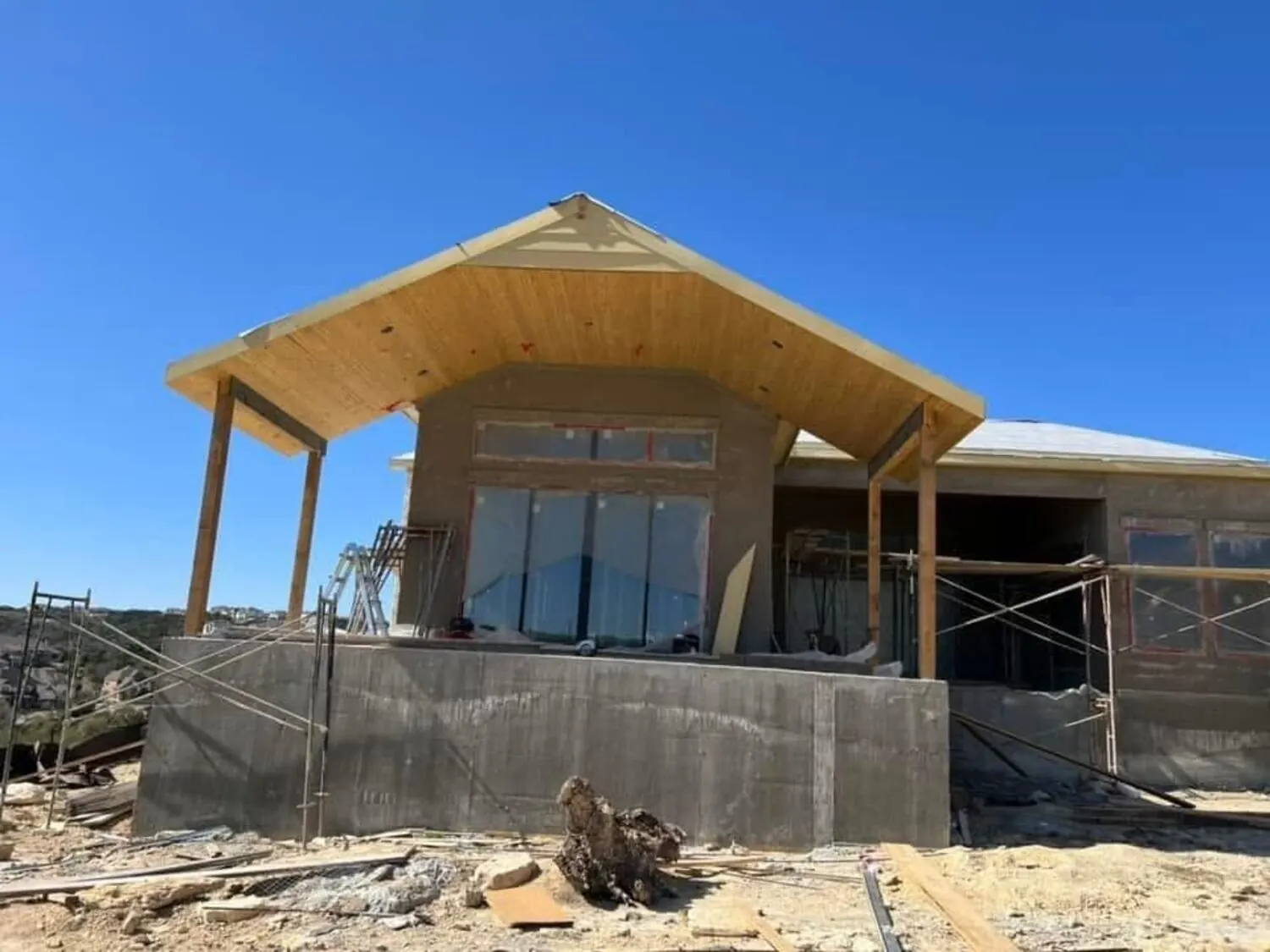 High gable after siding installation